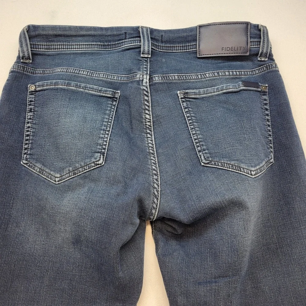 Fidelity Jimmy Jeans Mens 33 Blue Slim Straight Stretch Premium Denim